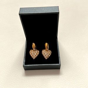 Rhinestone heart earrings